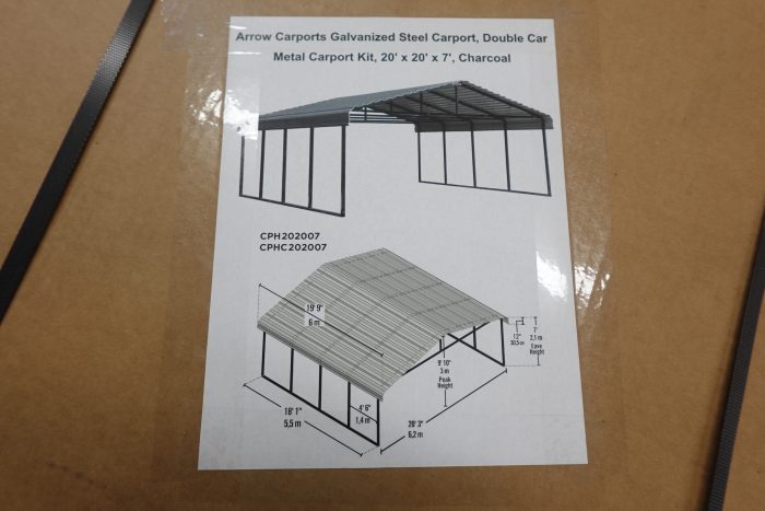 20' x 20' x 7' Arrow Carports Galvanized Steel Double Car Metal Carport - Image 9