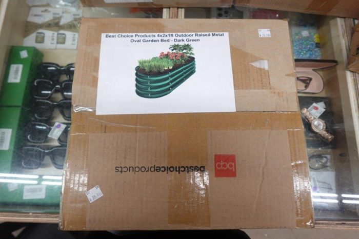 4x2x1ft Outdoor Raised Metal Oval Garden Bed Planter Box for Vegetables / Flowers in Dark Green - Image 3