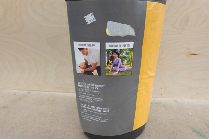 CAP High Density 1" Thick Exercise Mat with Carry Strap in Black - Image 5