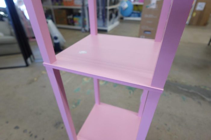 Simple Designs 3 Shelf Organizer Floor Lamp in Light Pink - Image 4