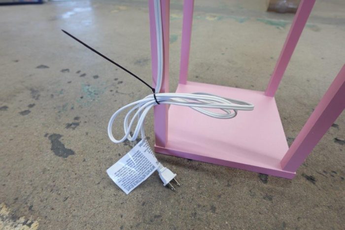 Simple Designs 3 Shelf Organizer Floor Lamp in Light Pink - Image 5