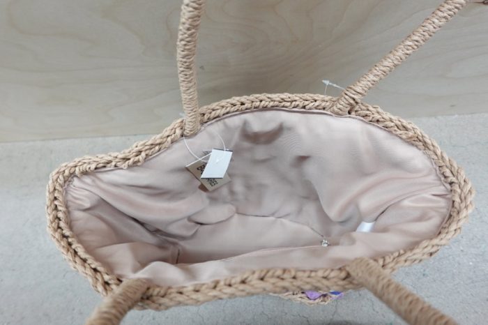 No Boundaries Festival Straw Top Handle Women's Bag in Color Natural/Rainbow - Image 3