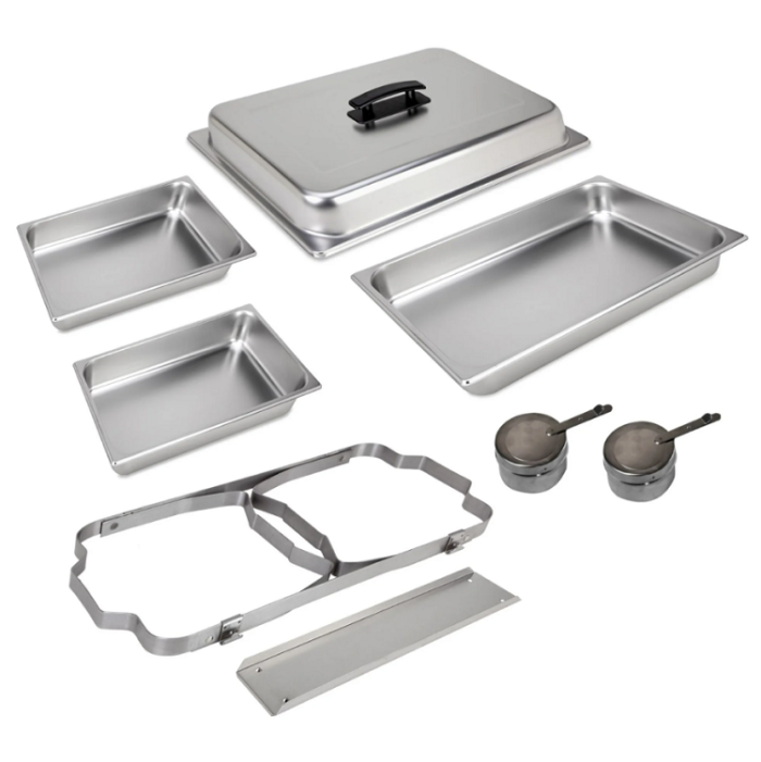 Sterno 70153 8-Qt Foldable Frame Buffet Party Chafer Set in Stainless Steel Finish - Image 2