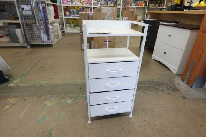 TYDIMOR Bedside Table with Charging Station 4 Drawer Nightstand in White - Image 2