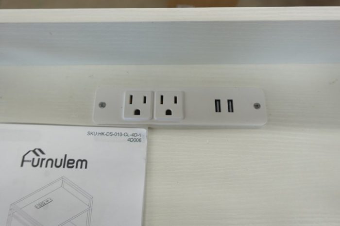 TYDIMOR Bedside Table with Charging Station 4 Drawer Nightstand in White - Image 7