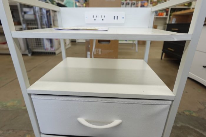 Bestco 3 Drawer Nightstand with Charging Station & LED Light Strip in White - Image 7