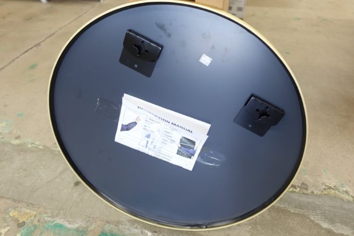Lumora 24.2"x24.2" Round Bathroom Bedroom Mirror Metal Frame in Gold - Image 4