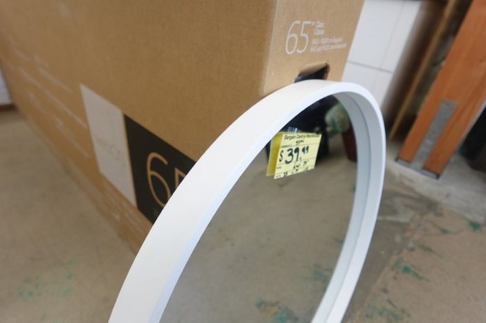 WallBeyond 24" x 24" White Round Bathroom Bedroom Decorative Mirror - Image 5