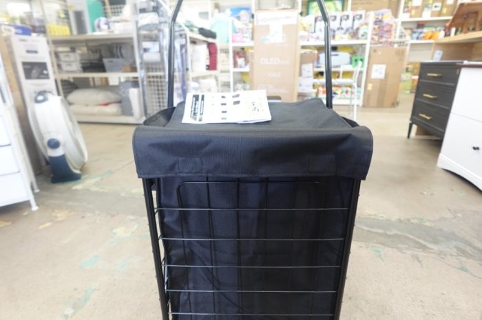 Folding Shopping Cart Grocery Utility Cart with Rolling Swivel Wheels and Bag - Image 4