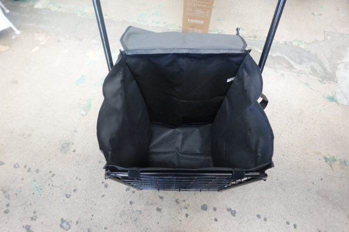 Folding Shopping Cart Grocery Utility Cart with Rolling Swivel Wheels and Bag - Image 5