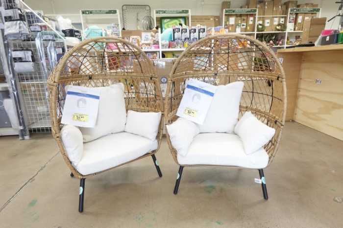BH&G Ventura Outdoor Patio Wicker Stationary Kid's Egg Chair - Tan - Image 2