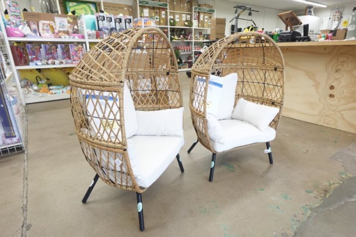 BH&G Ventura Outdoor Patio Wicker Stationary Kid's Egg Chair - Tan - Image 3