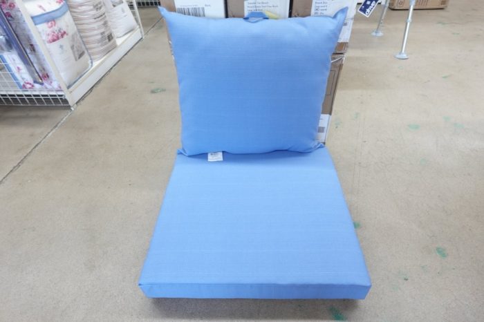 Mainstays Mid Blue Solid Rectangle Outdoor 2 Piece Patio Deep Seat Cushion - Image 2