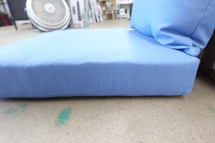 Mainstays Mid Blue Solid Rectangle Outdoor 2 Piece Patio Deep Seat Cushion - Image 3