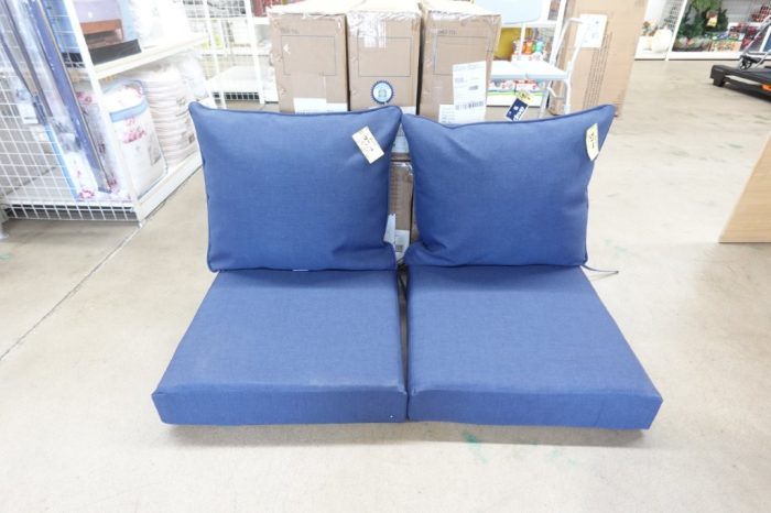 Arden Outdoor Deep Seat Patio Cushion 2 Piece Set in Sapphire Blue Leala - Image 2