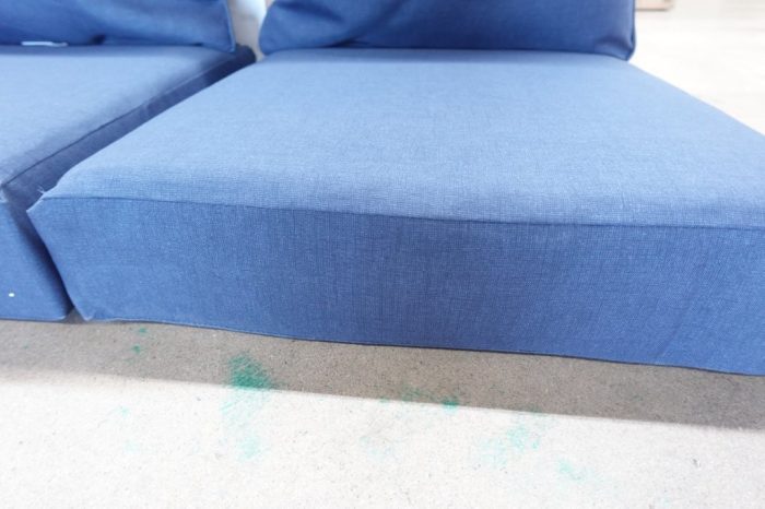 Arden Outdoor Deep Seat Patio Cushion 2 Piece Set in Sapphire Blue Leala - Image 3