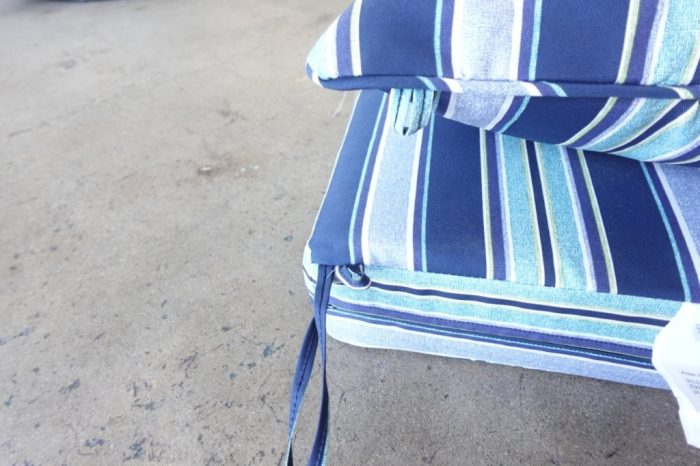 Arden Outdoor Deep Seat Patio Cushion 2 Piece Set in Sapphire Aurora Blue Stripe - Image 6