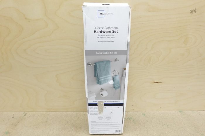 Mainstays Modern Round 3-Piece Bath Room Hardware Accessory Kit - Satin Nickel - Image 3