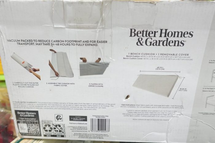 Better Homes & Gardens 48" x 18" Beige Outdoor Patio Bench Seat Cushion - Image 5