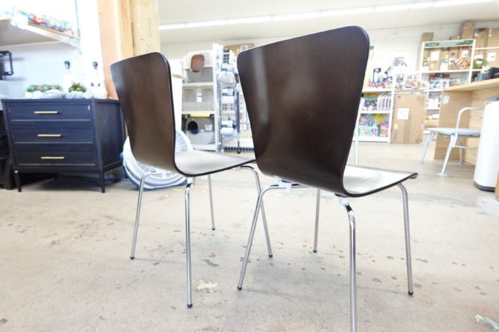 Pavia Stackable Kitchen Dining Room Side Chair - Set of 2 Color Espresso - Image 3