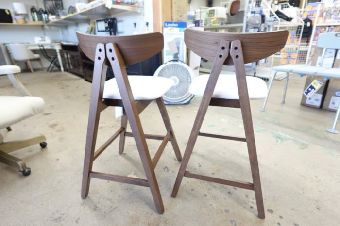 Noble House Marten Fabric Upholstered Wood Counter Stools Set of 2 Light Beige - Image 3