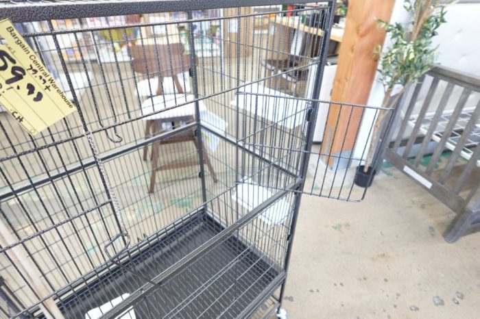Alden Design Metal 52" Large Rolling Bird Cage with 3 Perches and 4 Feeders - Black - Image 4