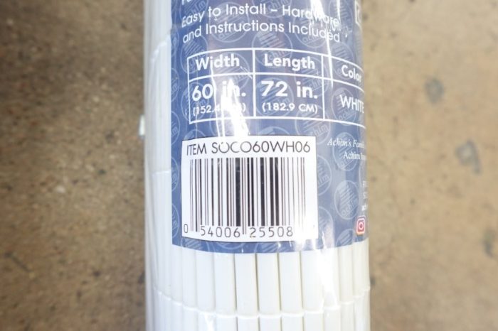 Achim Indoor/Outdoor Cordless White Vinyl Window Roll-Up Blind - 72" L x 72" W - Image 6