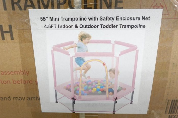 EUROCO 55" Toddler Mini Trampoline with Safety Enclosure Net Indoor & Outdoor - Image 4