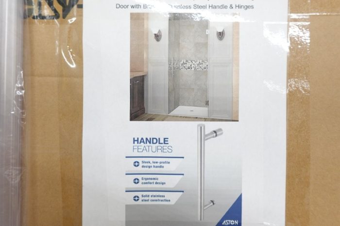 Aston Global Cascadia 24 x 72 in. Frameless Hinged Shower Door in Stainless Steel - Image 2