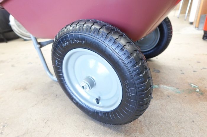 Wheel Home Wheelbarrow Yard Garden Cart for Lawn, Construction - Red - Image 3