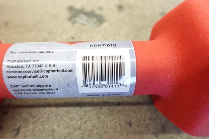 CAP 10 Pounds Neoprene At Home Workout Dumbbell - Red Single Dumbbell - Image 3