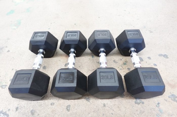 Balance From Rubber Encased Hex Dumbbells 20 Lbs - Black Single Dumbbell - Image 2