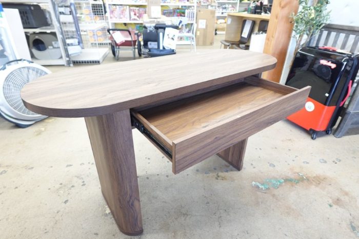 Better Homes & Gardens Juliet Oval Writing Work or Crafting Desk Walnut Finish - Image 2