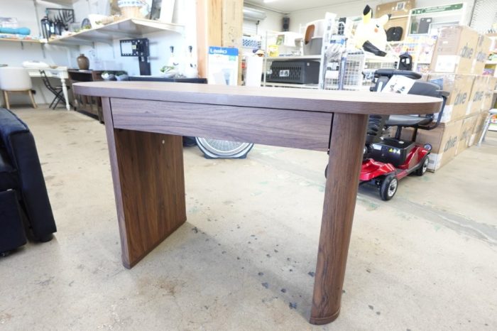 Better Homes & Gardens Juliet Oval Writing Work or Crafting Desk Walnut Finish - Image 4