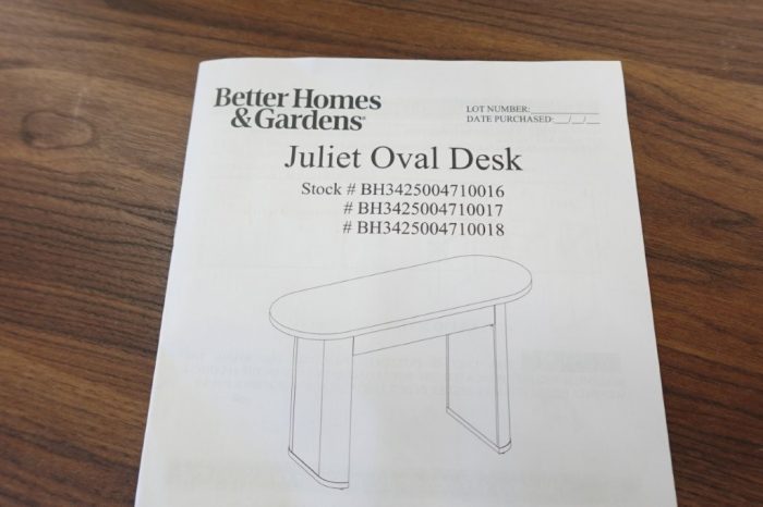 Better Homes & Gardens Juliet Oval Writing Work or Crafting Desk Walnut Finish - Image 7