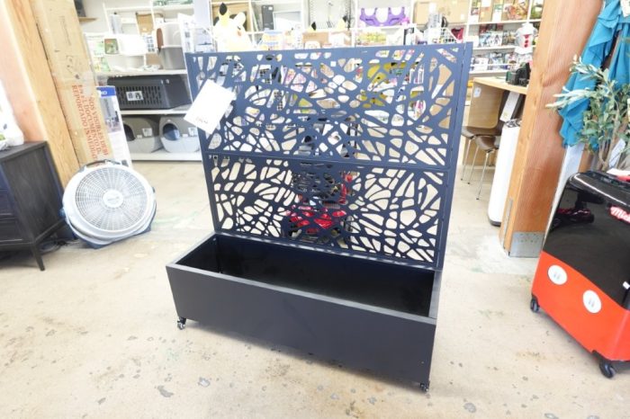 47"x47" Metal Black Rectangle Pots and Planter Raised Box with Trellis - Black - Image 2