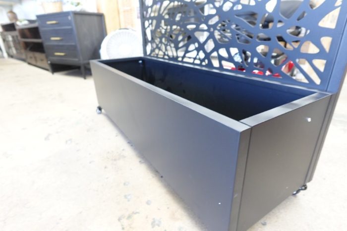 47"x47" Metal Black Rectangle Pots and Planter Raised Box with Trellis - Black - Image 6