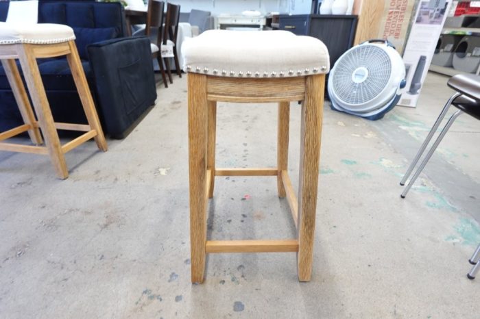 Linon Claridge 26" Backless Wood Counter Bar Stool Chair Rustic Brown - 1 Stool - Image 6
