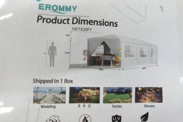 Erommy 10' x 30' Canopy Party Tent Waterproof Tent with 8 Sidewalls - White - Image 5