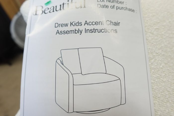 Beautiful Drew Couch Kids Accent Chair Sofa by Drew Barrymore - Cream Bouclé - Image 7