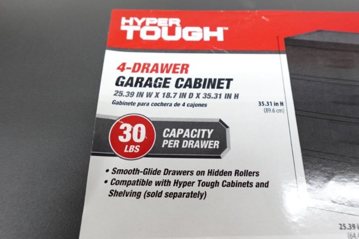 Hyper Tough 4 Drawer Plastic Garage Cabinet 18.7"D x 25.39"W x 35.31"H -Black - Image 5