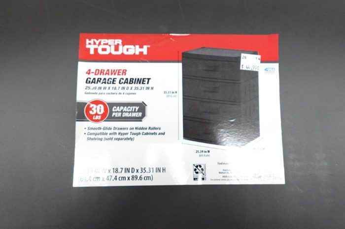 Hyper Tough 4 Drawer Plastic Garage Cabinet 18.7"D x 25.39"W x 35.31"H -Black - Image 6