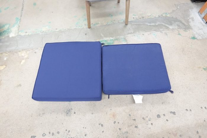 Waterproof Outdoor Patio Seat Chair Cushions 2 Piece 24x24 Memory Foam - Navy - Image 3