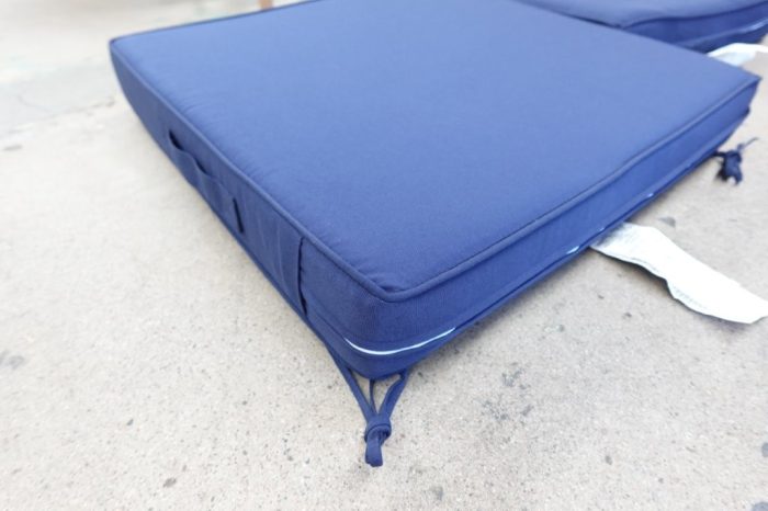 Waterproof Outdoor Patio Seat Chair Cushions 2 Piece 24x24 Memory Foam - Navy - Image 4