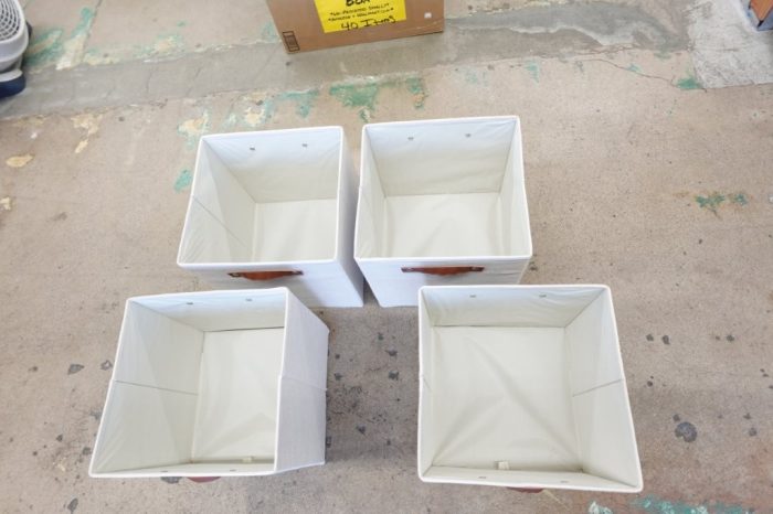Temary Fabric Storage Cubes Storage Bins with Dual Leather Handles 4 Pack 13x13 - Image 3
