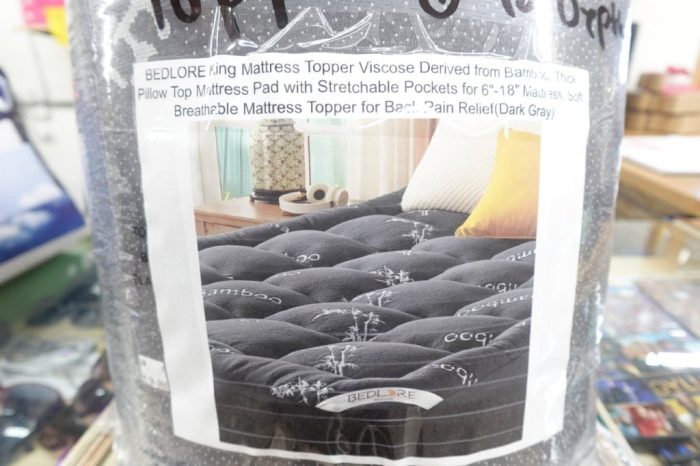 BEDLORE King Mattress Topper Derived from Bamboo for Back Pain Relief - Dark Gray - Image 3