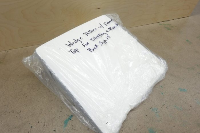 Wedge Pillow with Foam Top 8 Inch Elevated Support Triangle Bed Pillow - White - Image 2