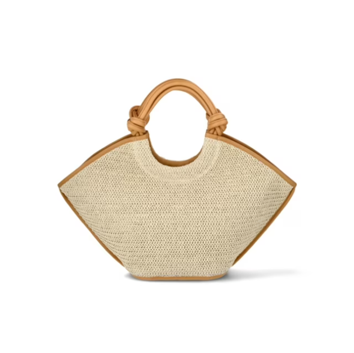 Time and Tru Women's Knotted Handle Tote Hand Bag Purse in Natural