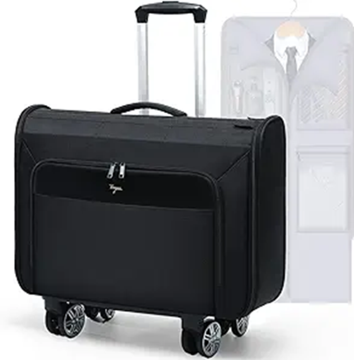 Large Rolling Travel Garment Duffle Bag 3 in 1 Carry On Luggage Suitcase - Black