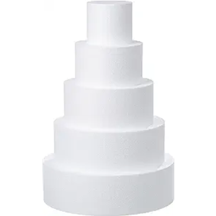 Crafare 5 Tiers Round Foam Cake Dummies Set 20 Inch Tall White 4“ 6” 8“ 10” 12“